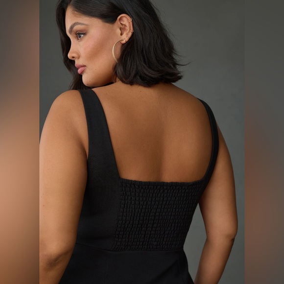 Anthropologie The Ariana Square-Neck Asymmetrical Ruffle-Hem Dress Medium - Picture 4 of 6